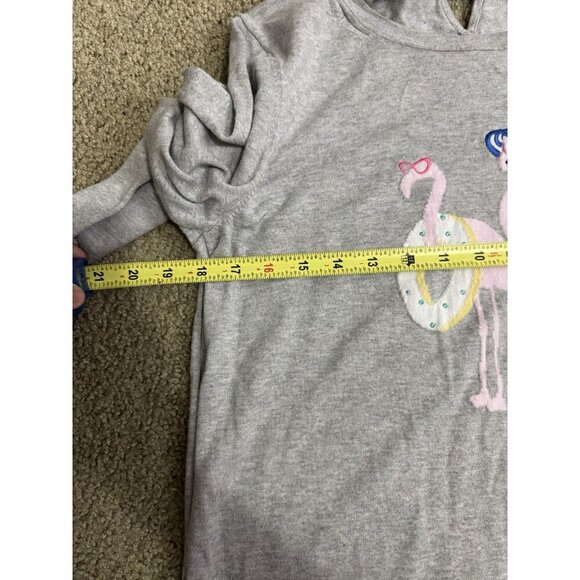 TALBOTS Gray Pullover Sweater Flamingo Novelty Soft Casual Minimalist Cute LARGE - Picture 9 of 9